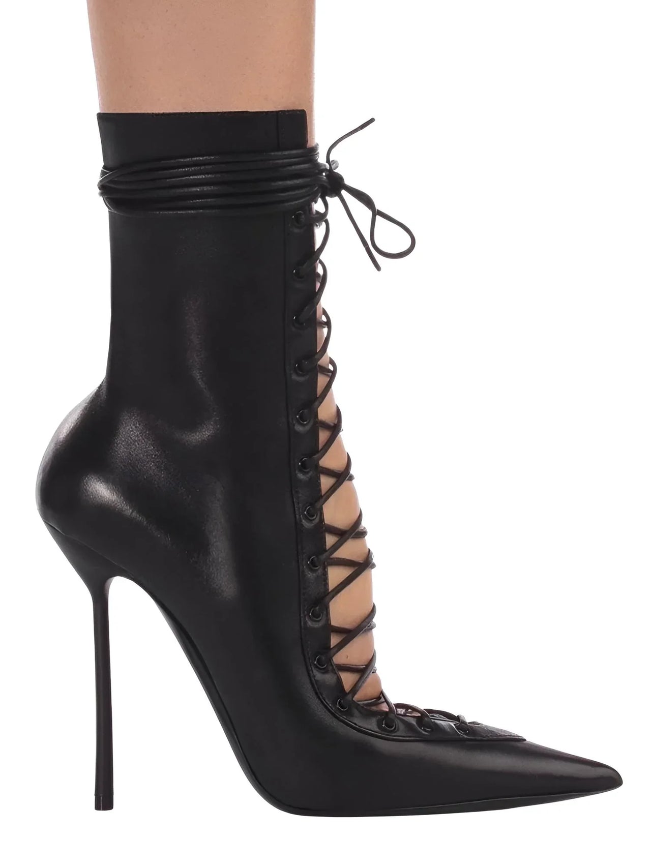 Women's Lace-Up Stiletto Boot Collection Side Zipper Slimming High Heels Sexy Knee Length Women's Boots, Drestiny, Ankle Boots, Knee-High Boots, Heels, High Heels, Stilettos, United States, USA, Canada, Australia, New Zealand, United Kingdom, UK, 6.5, 7.5, 8.5, 9, 9.5, 10, 10.5, 12, Black, Leopard Print, Brown, Cowboy Denim Blue, Cherry Red, Lipstick Red, Dark Brown, Red, women's lace-up stiletto boots, high heel lace-up boots, black lace-up stilettos, sexy ankle boots with laces, shopdrestiny.com