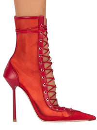 Thumbnail for Women's Lace-Up Stiletto Boot Collection Side Zipper Slimming High Heels Sexy Knee Length Women's Boots, Drestiny, Ankle Boots, Knee-High Boots, Heels, High Heels, Stilettos, United States, USA, Canada, Australia, New Zealand, United Kingdom, UK, 6.5, 7.5, 8.5, 9, 9.5, 10, 10.5, 12, Black, Leopard Print, Brown, Cowboy Denim Blue, Cherry Red, Lipstick Red, Dark Brown, Red, women's lace-up stiletto boots, high heel lace-up boots, black lace-up stilettos, sexy ankle boots with laces, shopdrestiny.com