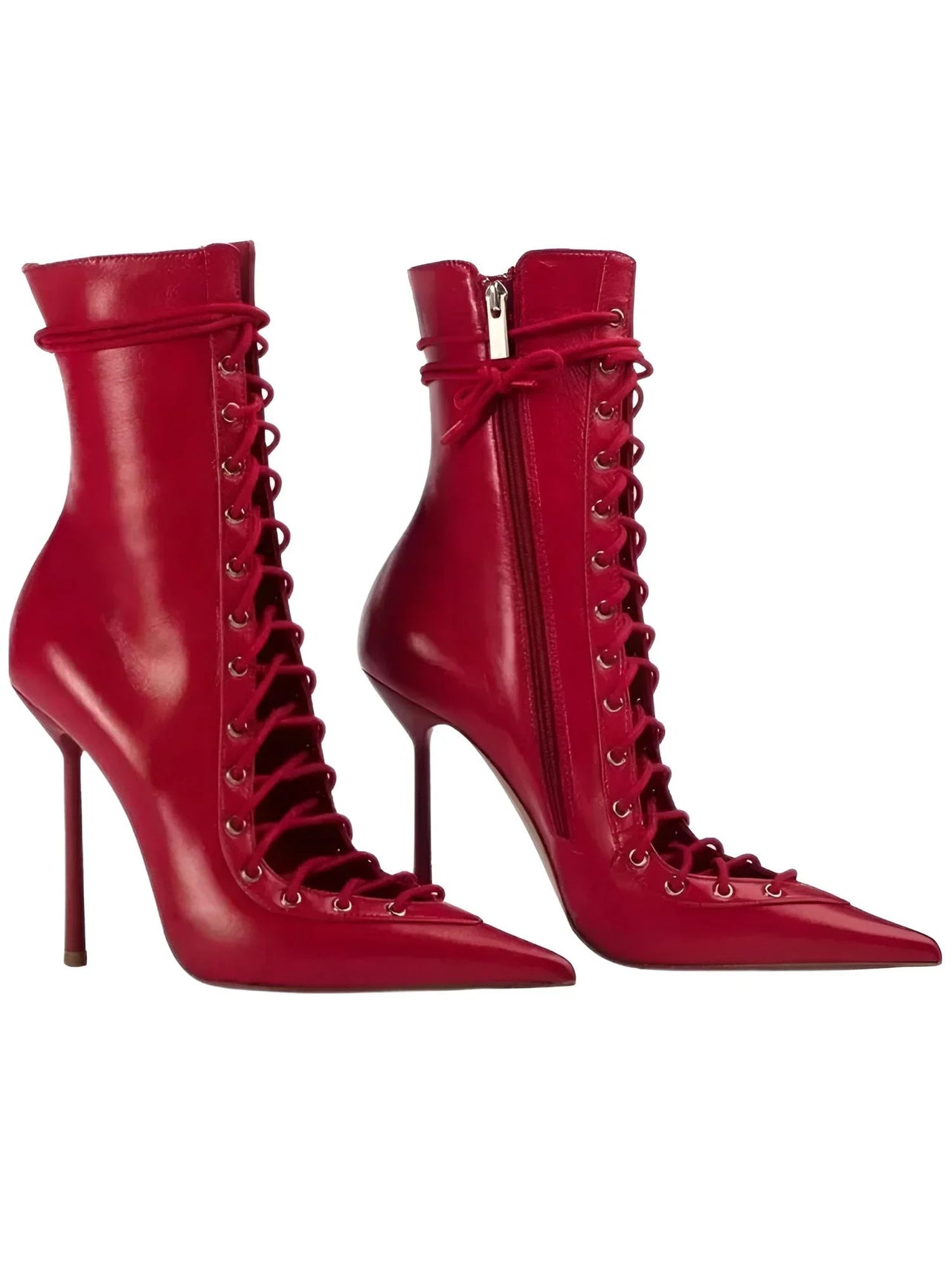 Women's Lace-Up Stiletto Boot Collection Side Zipper Slimming High Heels Sexy Knee Length Women's Boots, Drestiny, Ankle Boots, Knee-High Boots, Heels, High Heels, Stilettos, United States, USA, Canada, Australia, New Zealand, United Kingdom, UK, 6.5, 7.5, 8.5, 9, 9.5, 10, 10.5, 12, Black, Leopard Print, Brown, Cowboy Denim Blue, Cherry Red, Lipstick Red, Dark Brown, Red, women's lace-up stiletto boots, high heel lace-up boots, black lace-up stilettos, sexy ankle boots with laces, shopdrestiny.com