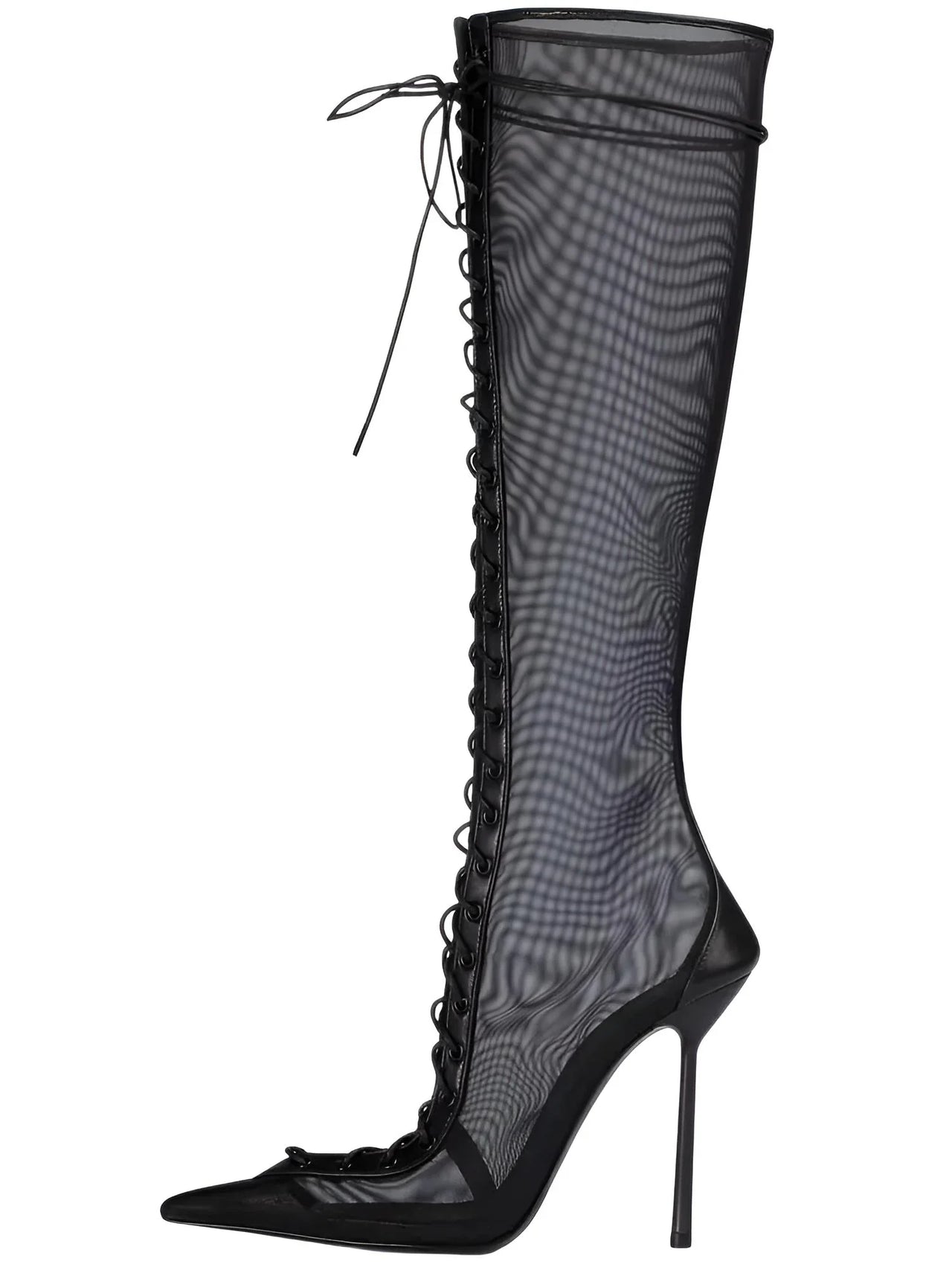 Women's Lace-Up Stiletto Boot Collection Side Zipper Slimming High Heels Sexy Knee Length Women's Boots, Drestiny, Ankle Boots, Knee-High Boots, Heels, High Heels, Stilettos, United States, USA, Canada, Australia, New Zealand, United Kingdom, UK, 6.5, 7.5, 8.5, 9, 9.5, 10, 10.5, 12, Black, Leopard Print, Brown, Cowboy Denim Blue, Cherry Red, Lipstick Red, Dark Brown, Red, women's lace-up stiletto boots, high heel lace-up boots, black lace-up stilettos, sexy ankle boots with laces, shopdrestiny.com