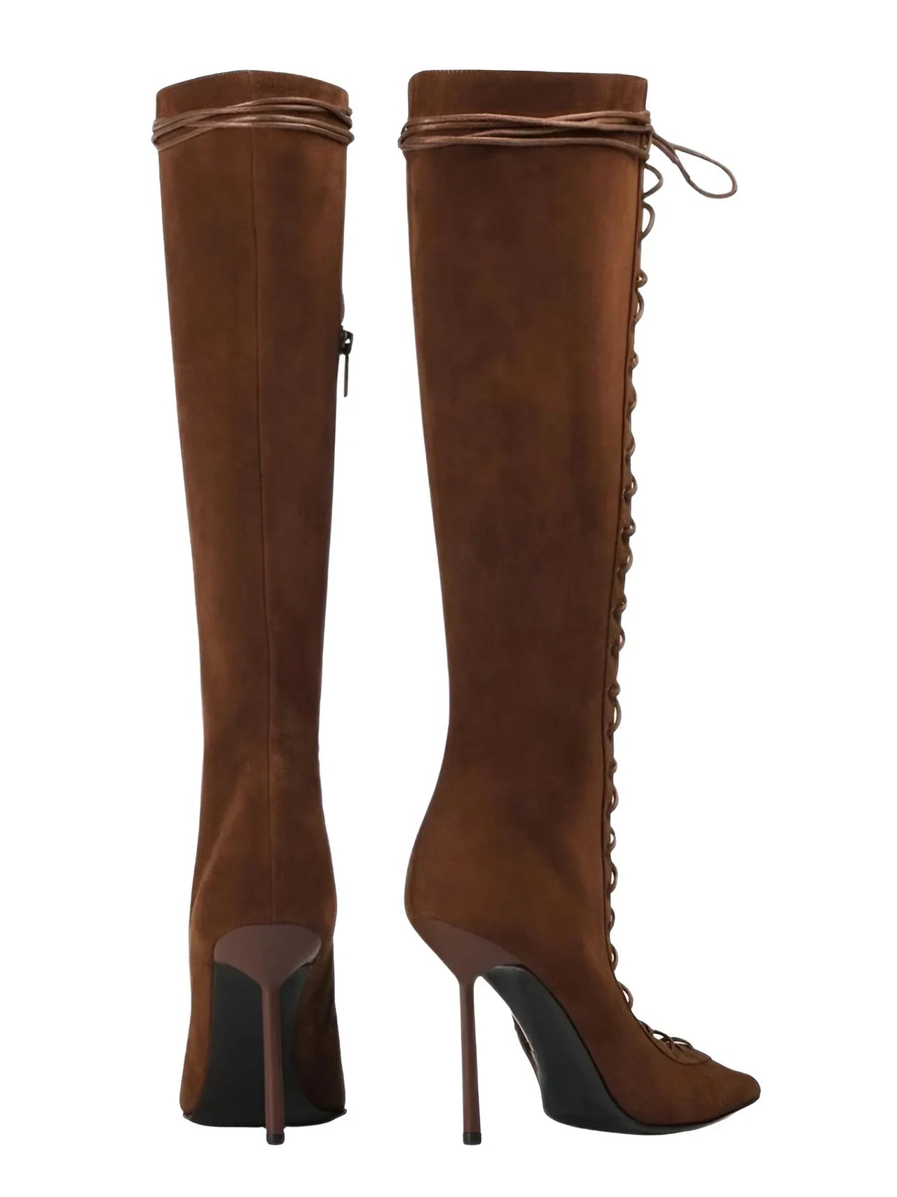 Women's Lace-Up Stiletto Boot Collection Side Zipper Slimming High Heels Sexy Knee Length Women's Boots, Drestiny, Ankle Boots, Knee-High Boots, Heels, High Heels, Stilettos, United States, USA, Canada, Australia, New Zealand, United Kingdom, UK, 6.5, 7.5, 8.5, 9, 9.5, 10, 10.5, 12, Black, Leopard Print, Brown, Cowboy Denim Blue, Cherry Red, Lipstick Red, Dark Brown, Red, women's lace-up stiletto boots, high heel lace-up boots, black lace-up stilettos, sexy ankle boots with laces, shopdrestiny.com