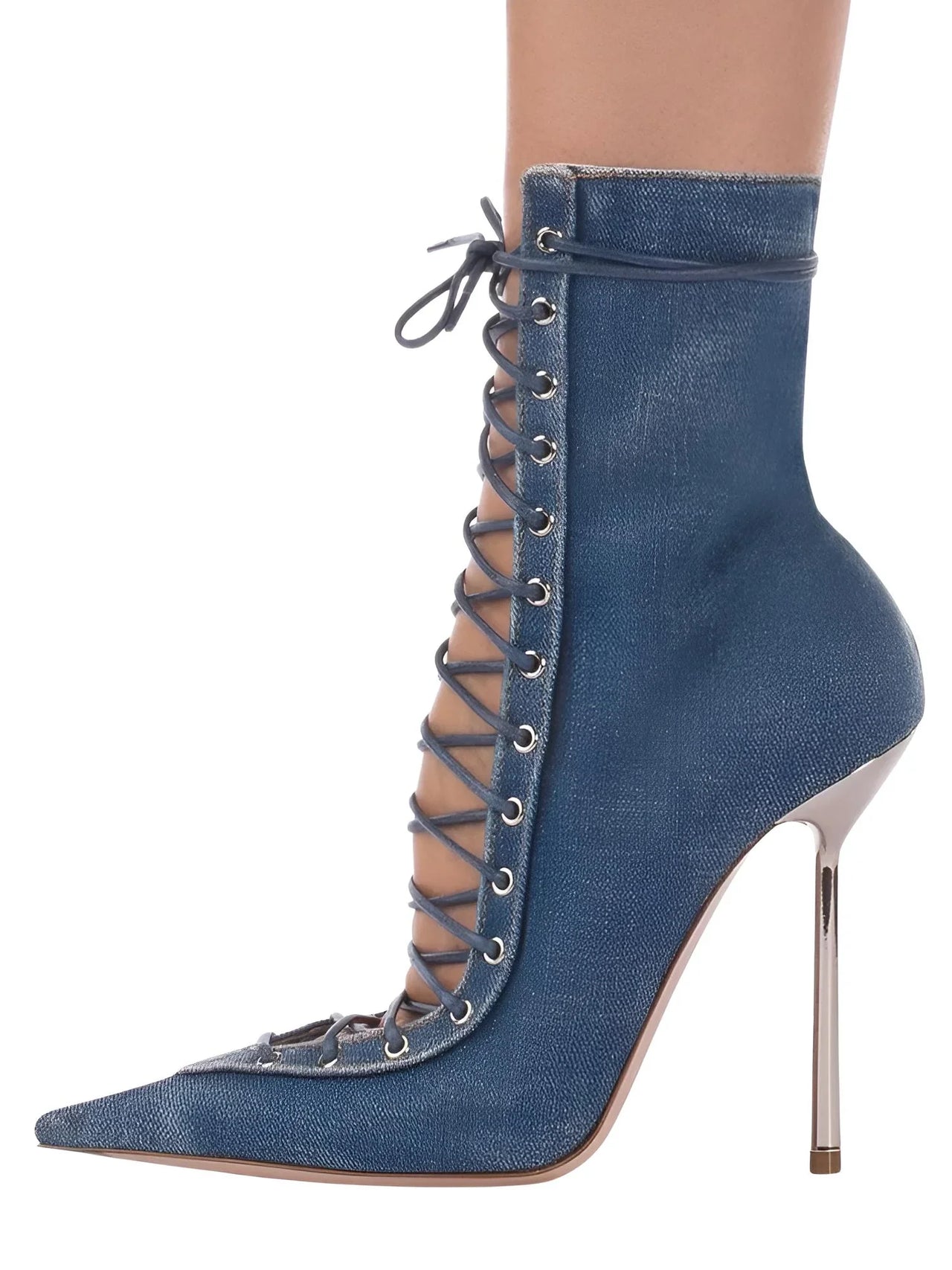 Women's Lace-Up Stiletto Boot Collection Side Zipper Slimming High Heels Sexy Knee Length Women's Boots, Drestiny, Ankle Boots, Knee-High Boots, Heels, High Heels, Stilettos, United States, USA, Canada, Australia, New Zealand, United Kingdom, UK, 6.5, 7.5, 8.5, 9, 9.5, 10, 10.5, 12, Black, Leopard Print, Brown, Cowboy Denim Blue, Cherry Red, Lipstick Red, Dark Brown, Red, women's lace-up stiletto boots, high heel lace-up boots, black lace-up stilettos, sexy ankle boots with laces, shopdrestiny.com