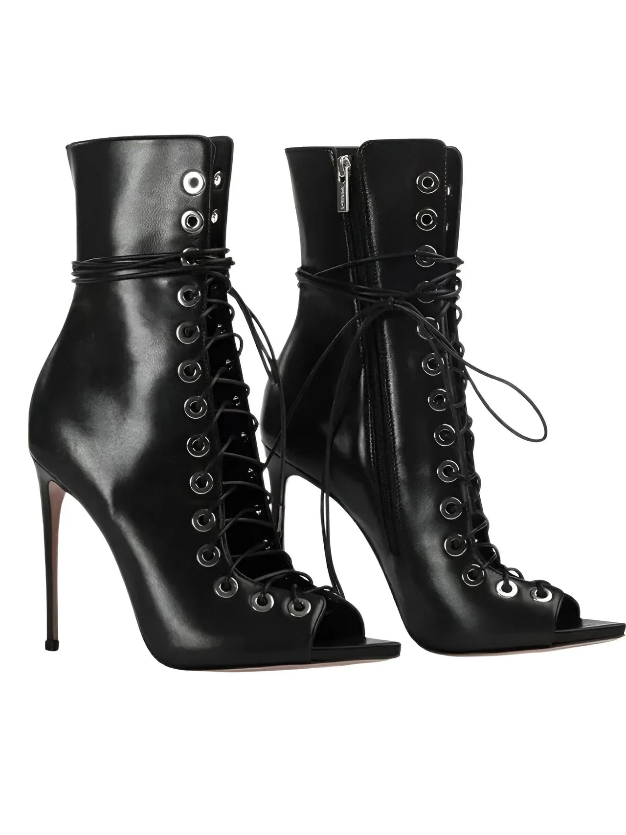 Women's Lace-Up Stiletto Boot Collection Side Zipper Slimming High Heels Sexy Knee Length Women's Boots, Drestiny, Ankle Boots, Knee-High Boots, Heels, High Heels, Stilettos, United States, USA, Canada, Australia, New Zealand, United Kingdom, UK, 6.5, 7.5, 8.5, 9, 9.5, 10, 10.5, 12, Black, Leopard Print, Brown, Cowboy Denim Blue, Cherry Red, Lipstick Red, Dark Brown, Red, women's lace-up stiletto boots, high heel lace-up boots, black lace-up stilettos, sexy ankle boots with laces, shopdrestiny.com