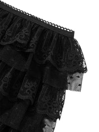 Thumbnail for Black lace short details against a white background