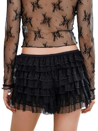 Thumbnail for Women's Lace Bloomer Shorts Y2K Layered Ruffle Frilly Booty Shorts Fairy Bowknot Sexy Boy Shorts, Drestiny, Shorts, Antique White, Black, White, Boy Shorts, United States, USA, Gender_Women, Canada, Australia, New Zealand, United Kingdom, UK, S, M, L, XL, 4, 6, 8, 10, 12, 14, 16, 18, Lace bloomer shorts, lace bloomers, lace shorts, Victorian lace shorts, cottagecore lace shorts, shopdrestiny.com