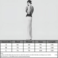 Thumbnail for Women's Lace Halter Maxi Dress Deep V Neck Sleeveless High Waist Elegant Long Dress, Maxi Dresses, Dresses, Drestiny, Sleeveless, S, M, L, 4, 6, 8, 10, White, Pink, Black, United States, USA, Canada, Australia, New Zealand, United Kingdom, UK, lace halter maxi dress, women's black lace maxi dress halter, long lace halter dress, boho lace halter maxi dress, formal lace halter dress, lace halter neck maxi dress, ladies lace maxi dress halter, occasion wear lace halter maxi dress, shopdrestiny.com
