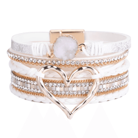 Thumbnail for Women's Leather Hollow Heart Charm Bracelets -, Bracelet , Drestiny , Australia, Beige, Black, Bracelets, Brown, Canada, Coffee, Dark Blue, Dark Grey, Dark Olive Green, Gender_Women, Gold, Green, Grey, Khaki, Light Blue, Navy, New Zealand, Pink, Purple, Red, Silver, United Kingdom, United States, White, Wine Red , Drestiny , www.shopdrestiny.com