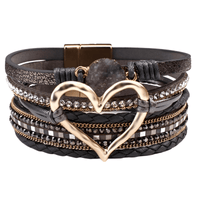 Thumbnail for Women's Leather Hollow Heart Charm Bracelets -, Bracelet , Drestiny , Australia, Beige, Black, Bracelets, Brown, Canada, Coffee, Dark Blue, Dark Grey, Dark Olive Green, Gender_Women, Gold, Green, Grey, Khaki, Light Blue, Navy, New Zealand, Pink, Purple, Red, Silver, United Kingdom, United States, White, Wine Red , Drestiny , www.shopdrestiny.com