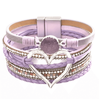 Thumbnail for Women's Leather Hollow Heart Charm Bracelets -, Bracelet , Drestiny , Australia, Beige, Black, Bracelets, Brown, Canada, Coffee, Dark Blue, Dark Grey, Dark Olive Green, Gender_Women, Gold, Green, Grey, Khaki, Light Blue, Navy, New Zealand, Pink, Purple, Red, Silver, United Kingdom, United States, White, Wine Red , Drestiny , www.shopdrestiny.com
