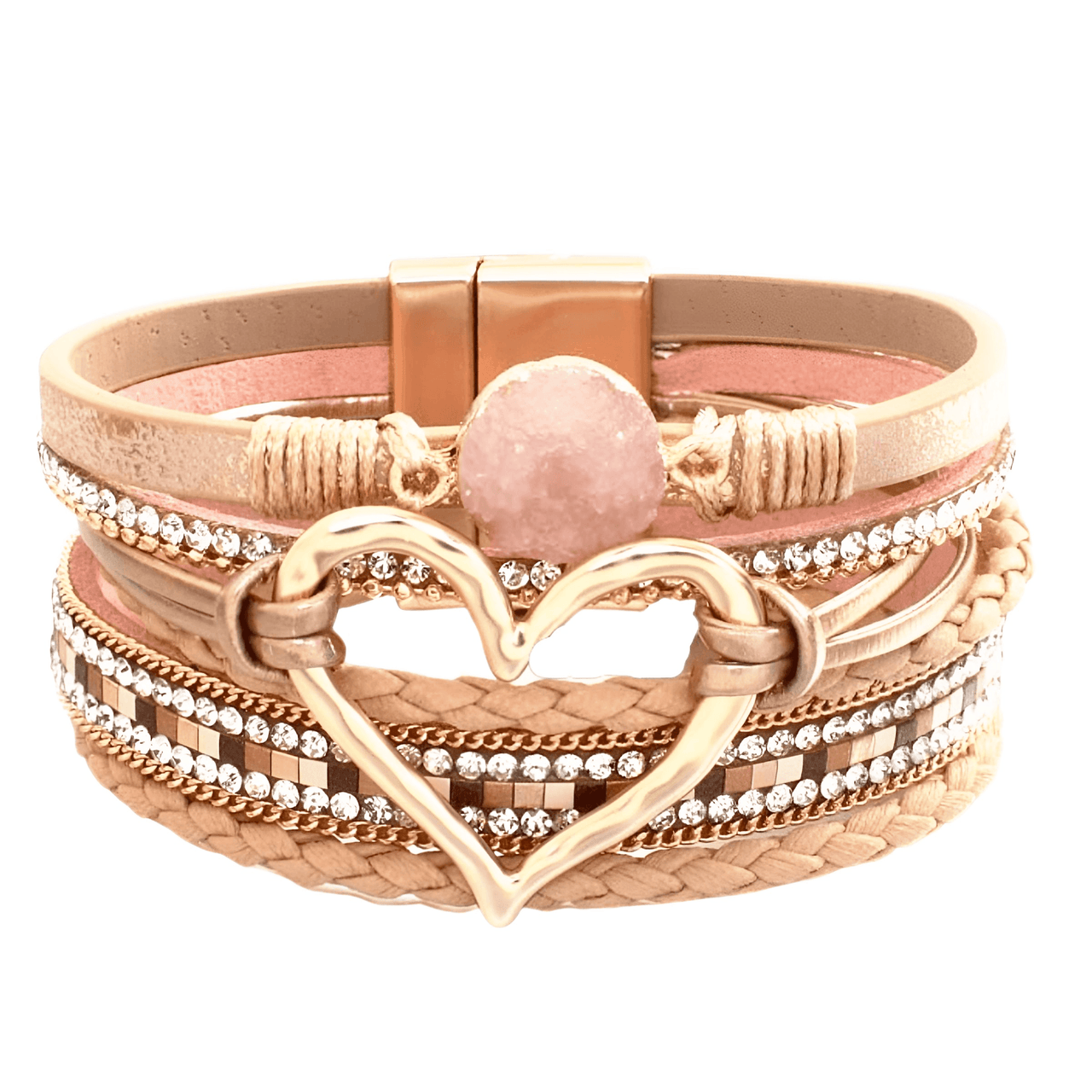 Women's Leather Hollow Heart Charm Bracelets -, Bracelet , Drestiny , Australia, Beige, Black, Bracelets, Brown, Canada, Coffee, Dark Blue, Dark Grey, Dark Olive Green, Gender_Women, Gold, Green, Grey, Khaki, Light Blue, Navy, New Zealand, Pink, Purple, Red, Silver, United Kingdom, United States, White, Wine Red , Drestiny , www.shopdrestiny.com