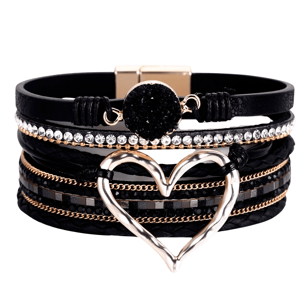 Women's Leather Hollow Heart Charm Bracelets -, Bracelet , Drestiny , Australia, Beige, Black, Bracelets, Brown, Canada, Coffee, Dark Blue, Dark Grey, Dark Olive Green, Gender_Women, Gold, Green, Grey, Khaki, Light Blue, Navy, New Zealand, Pink, Purple, Red, Silver, United Kingdom, United States, White, Wine Red , Drestiny , www.shopdrestiny.com