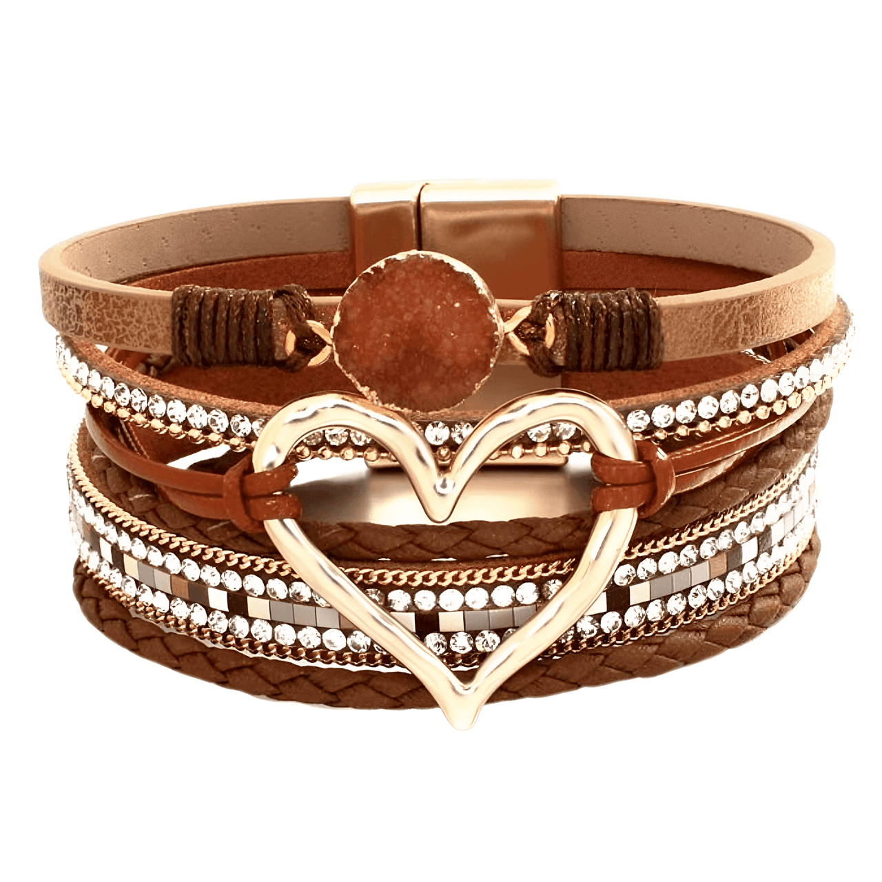 Women's Leather Hollow Heart Charm Bracelets -, Bracelet , Drestiny , Australia, Beige, Black, Bracelets, Brown, Canada, Coffee, Dark Blue, Dark Grey, Dark Olive Green, Gender_Women, Gold, Green, Grey, Khaki, Light Blue, Navy, New Zealand, Pink, Purple, Red, Silver, United Kingdom, United States, White, Wine Red , Drestiny , www.shopdrestiny.com
