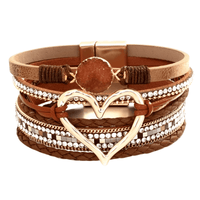 Thumbnail for Women's Leather Hollow Heart Charm Bracelets -, Bracelet , Drestiny , Australia, Beige, Black, Bracelets, Brown, Canada, Coffee, Dark Blue, Dark Grey, Dark Olive Green, Gender_Women, Gold, Green, Grey, Khaki, Light Blue, Navy, New Zealand, Pink, Purple, Red, Silver, United Kingdom, United States, White, Wine Red , Drestiny , www.shopdrestiny.com
