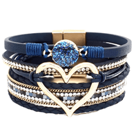 Thumbnail for Women's Leather Hollow Heart Charm Bracelets -, Bracelet , Drestiny , Australia, Beige, Black, Bracelets, Brown, Canada, Coffee, Dark Blue, Dark Grey, Dark Olive Green, Gender_Women, Gold, Green, Grey, Khaki, Light Blue, Navy, New Zealand, Pink, Purple, Red, Silver, United Kingdom, United States, White, Wine Red , Drestiny , www.shopdrestiny.com