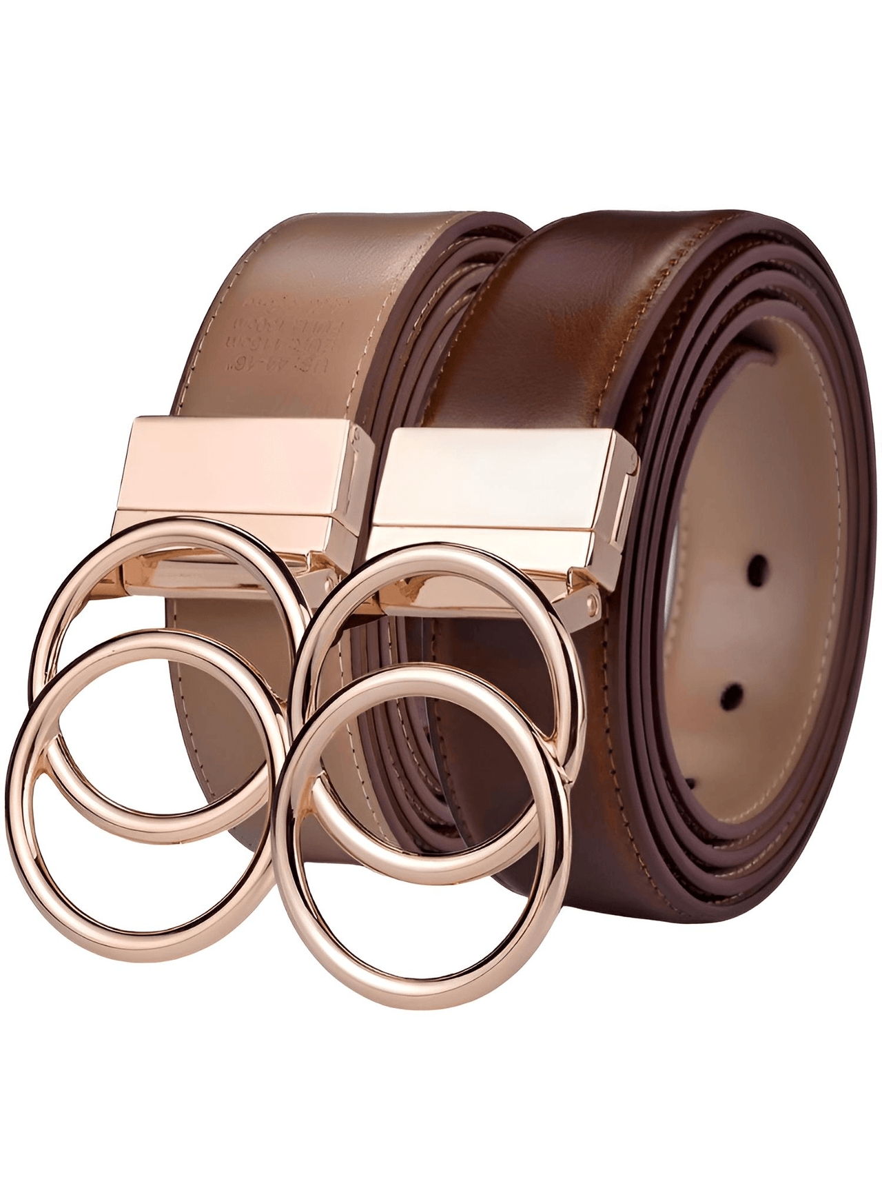 Women's Leather Reversible Belt Double O Ring -, Belts , Drestiny , Australia, Belts, Black, Brown, Canada, Coffee, Dark Blue, Dark Brown, Gender_Women, Light Brown, New Zealand, United Kingdom, United States , Drestiny , www.shopdrestiny.com
