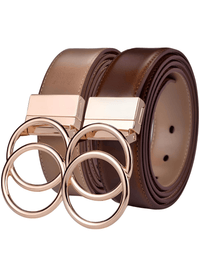 Thumbnail for Women's Leather Reversible Belt Double O Ring -, Belts , Drestiny , Australia, Belts, Black, Brown, Canada, Coffee, Dark Blue, Dark Brown, Gender_Women, Light Brown, New Zealand, United Kingdom, United States , Drestiny , www.shopdrestiny.com