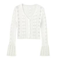 Thumbnail for White embroidered cardigan on a white background
