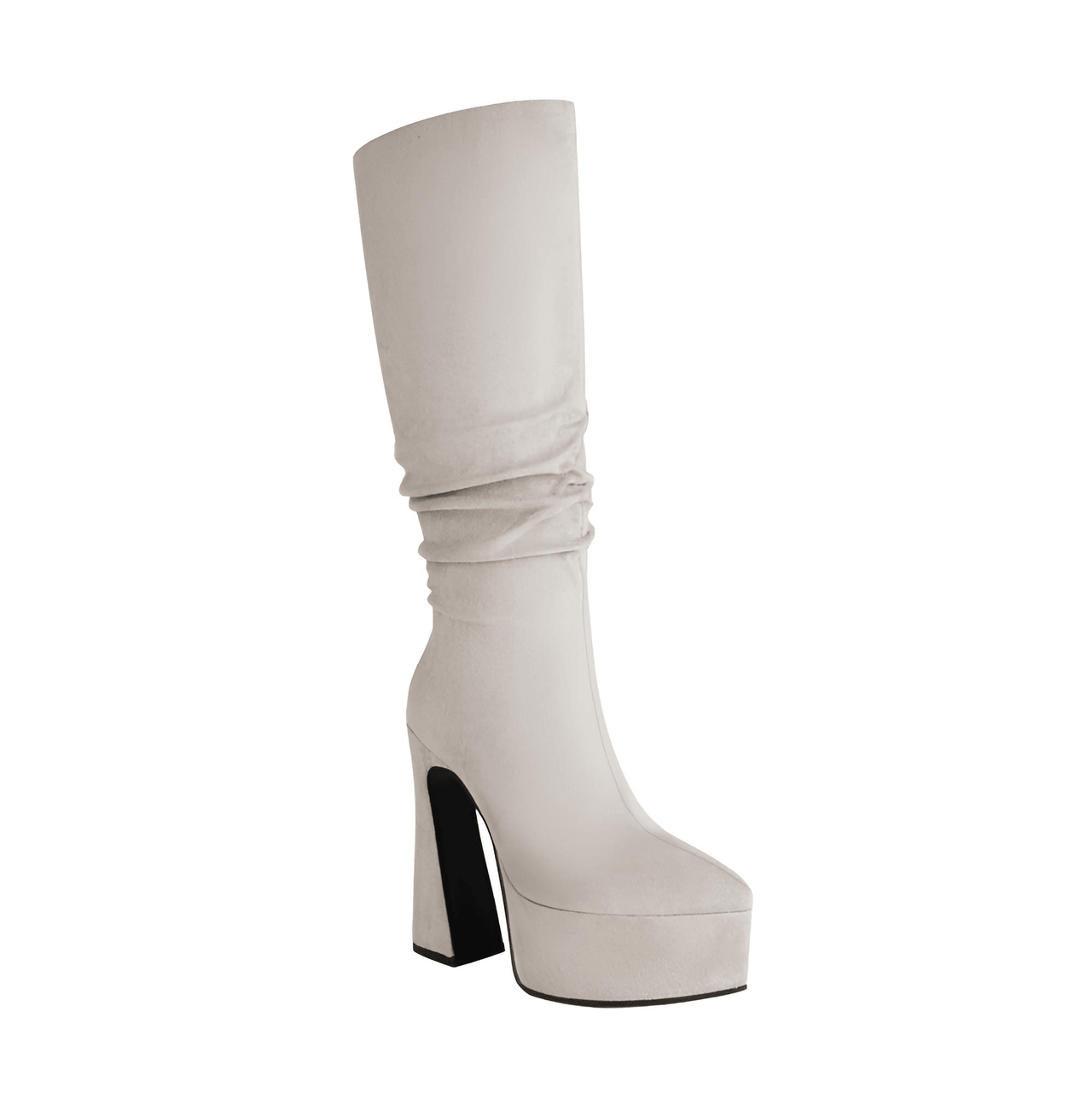 Women's Long Pointed Toe Midi Boots Thick High Heels Platform Pleated Gogo Boots Ladies Winter Fashion, Boots, Heels, High Heels, Platform Boots, United States, United Kingdom, Australia, 4, 5, 6, 6.5, 7.5, 8.5, 9, 9.5, 10, 10.5, Black, Beige, Grey, Yellow Brown, shopdrestiny.com