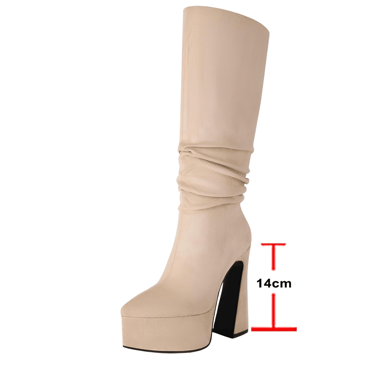 Women's Long Pointed Toe Midi Boots Thick High Heels Platform Pleated Gogo Boots Ladies Winter Fashion, Boots, Heels, High Heels, Platform Boots, United States, United Kingdom, Australia, 4, 5, 6, 6.5, 7.5, 8.5, 9, 9.5, 10, 10.5, Black, Beige, Grey, Yellow Brown, shopdrestiny.com