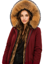 Thumbnail for Women's Long Real Fur Coat Parka Waterproof -, Coats & Jackets , Drestiny , 4XL, 5XL, 6XL, 7XL, Australia, Black, Brown, Canada, Coats, Dark Brown, Dark Red, Grey, L, Light Grey, M, New Zealand, Olive Green, Red, S, Tan, United Kingdom, United States, XL, XXL, XXXL , Drestiny , www.shopdrestiny.com