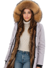 Thumbnail for Women's Long Real Fur Coat Parka Waterproof -, Coats & Jackets , Drestiny , 4XL, 5XL, 6XL, 7XL, Australia, Black, Brown, Canada, Coats, Dark Brown, Dark Red, Grey, L, Light Grey, M, New Zealand, Olive Green, Red, S, Tan, United Kingdom, United States, XL, XXL, XXXL , Drestiny , www.shopdrestiny.com
