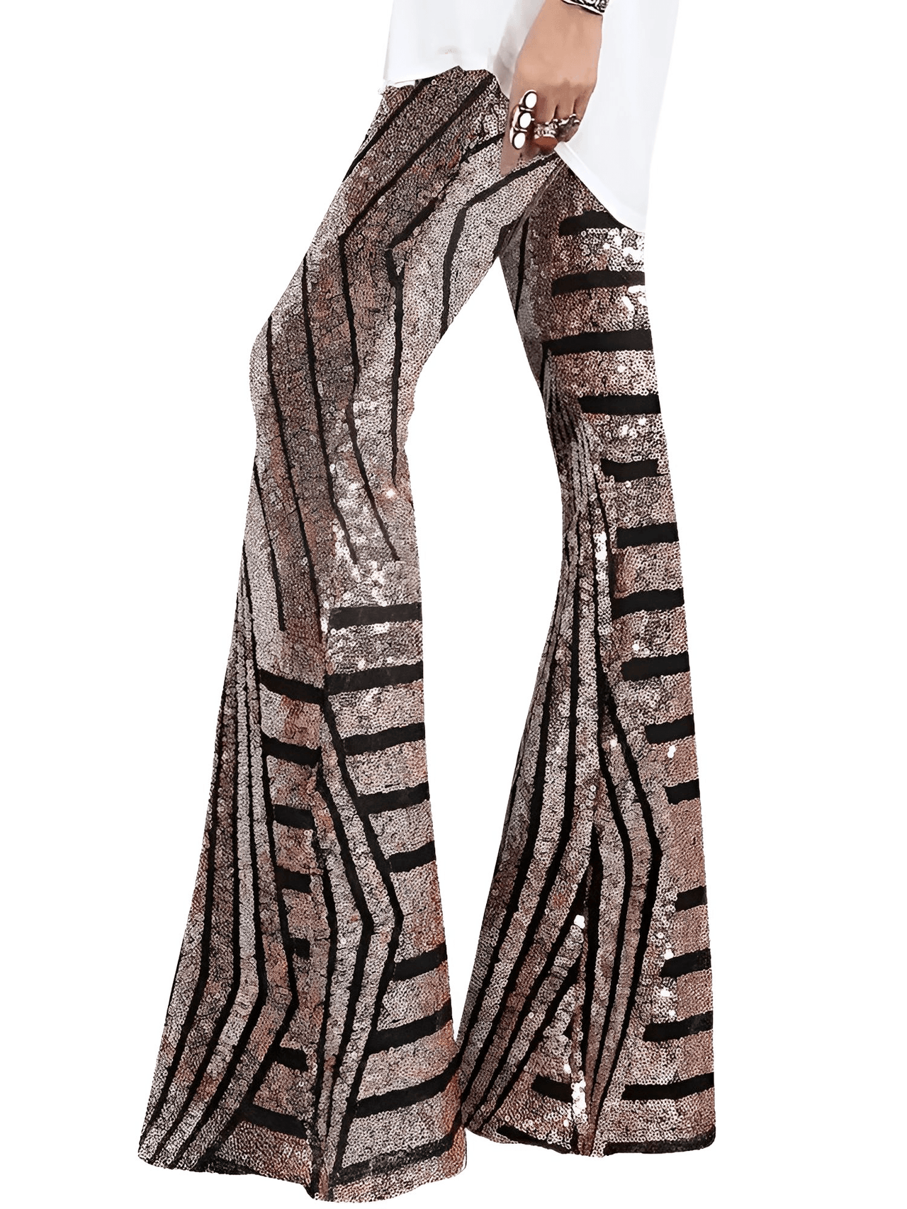 Women's Loose Wide-Leg High-Waist Sequin Pants -, Pants , Drestiny , Apricot, Australia, Black, Blue, Brown, Canada, Casual Pants, Dress Pants, Gold, L, M, New Zealand, Pink, Red, S, Silver, United Kingdom, United States, XL , Drestiny , www.shopdrestiny.com