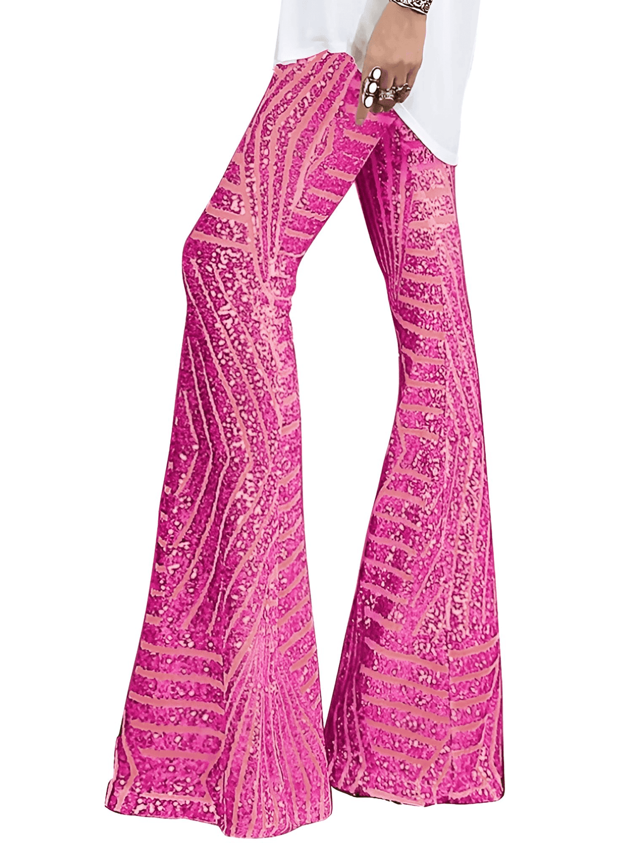 Women's Loose Wide-Leg High-Waist Sequin Pants -, Pants , Drestiny , Apricot, Australia, Black, Blue, Brown, Canada, Casual Pants, Dress Pants, Gold, L, M, New Zealand, Pink, Red, S, Silver, United Kingdom, United States, XL , Drestiny , www.shopdrestiny.com