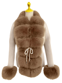Thumbnail for Women's Luxury Knitted Sweater Coat With Detachable Fur in 14 Colors! -, Sweater Coat , Drestiny , Australia, Beige, Black, Blue Grey, Brown, Camel, Coats, Dark Khaki, Khaki, L, Light Brown, M, New Zealand, Pink, S, United Kingdom, United States, White, XL, XXL, XXXL , Drestiny , www.shopdrestiny.com