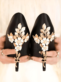 Thumbnail for Women's Metal Carved High Heel Silk Wedding Shoes -, High Heels , Drestiny , 10, 11, 4.5, 5, 6, 7, 8, 9, Australia, Black, Blue, Canada, Gold, Heels, High Heels, New Zealand, Red, United Kingdom, United States, White , Drestiny , www.shopdrestiny.com