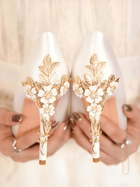Thumbnail for Women's Metal Carved High Heel Silk Wedding Shoes -, High Heels , Drestiny , 10, 11, 4.5, 5, 6, 7, 8, 9, Australia, Black, Blue, Canada, Gold, Heels, High Heels, New Zealand, Red, United Kingdom, United States, White , Drestiny , www.shopdrestiny.com
