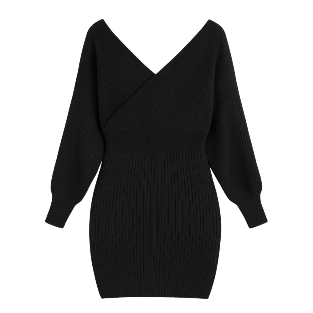 Bodycon Mini Sweater Dresses For Women 2025 Casual Long Sleeve Knit Dress