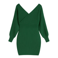 Thumbnail for Green sweater dress on a white background