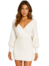 Thumbnail for Bodycon Mini Sweater Dresses For Women 2025 Casual Long Sleeve Knit Dress