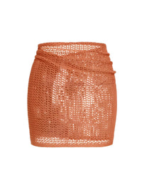 Thumbnail for Mesh skirt in orange on a white background