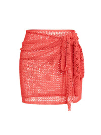 Thumbnail for Women's Net Beach Skirt with Slit Sexy Beach Cover-Up Skirt for Summer, Drestiny, Skirts, Cover Ups, S, M, L, XL, United States, USA, Canada, Australia, New Zealand, United Kingdom, UK, Army Green, White, Black, Coffee, Dark Green, Lotus Root, Coral Red, Watermelon Red, Purple, net beach skirt, mesh cover up skirt, sheer beach skirt, short beach cover up, beach mink skirt, shopdrestiny.com