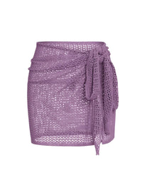 Thumbnail for Women's Net Beach Skirt with Slit Sexy Beach Cover-Up Skirt for Summer, Drestiny, Skirts, Cover Ups, S, M, L, XL, United States, USA, Canada, Australia, New Zealand, United Kingdom, UK, Army Green, White, Black, Coffee, Dark Green, Lotus Root, Coral Red, Watermelon Red, Purple, net beach skirt, mesh cover up skirt, sheer beach skirt, short beach cover up, beach mink skirt, shopdrestiny.com