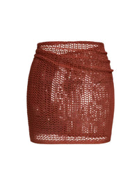 Thumbnail for Women's Net Beach Skirt with Slit Sexy Beach Cover-Up Skirt for Summer, Drestiny, Skirts, Cover Ups, S, M, L, XL, United States, USA, Canada, Australia, New Zealand, United Kingdom, UK, Army Green, White, Black, Coffee, Dark Green, Lotus Root, Coral Red, Watermelon Red, Purple, net beach skirt, mesh cover up skirt, sheer beach skirt, short beach cover up, beach mink skirt, shopdrestiny.com