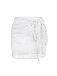 Thumbnail for Women's Net Beach Skirt with Slit Sexy Beach Cover-Up Skirt for Summer, Drestiny, Skirts, Cover Ups, S, M, L, XL, United States, USA, Canada, Australia, New Zealand, United Kingdom, UK, Army Green, White, Black, Coffee, Dark Green, Lotus Root, Coral Red, Watermelon Red, Purple, net beach skirt, mesh cover up skirt, sheer beach skirt, short beach cover up, beach mink skirt, shopdrestiny.com