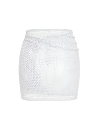 Thumbnail for Women's Net Beach Skirt with Slit Sexy Beach Cover-Up Skirt for Summer, Drestiny, Skirts, Cover Ups, S, M, L, XL, United States, USA, Canada, Australia, New Zealand, United Kingdom, UK, Army Green, White, Black, Coffee, Dark Green, Lotus Root, Coral Red, Watermelon Red, Purple, net beach skirt, mesh cover up skirt, sheer beach skirt, short beach cover up, beach mink skirt, shopdrestiny.com