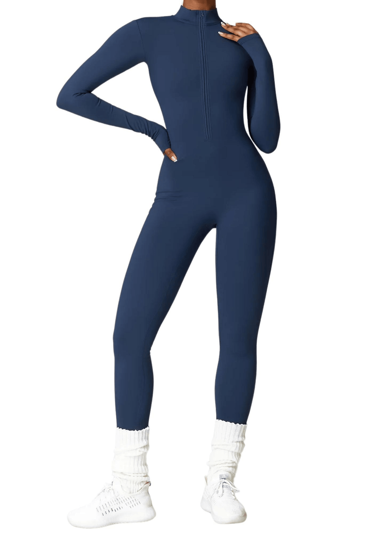Women's One-Piece Yoga Jumpsuit Leggings Long Sleeved Warm High Elastic Gym Bodysuit, Drestiny, Yoga Jumpsuit Women, Women's Yoga Romper, One Piece Yoga Outfit, Seamless Yoga Jumpsuit, United States, Canada, Australia, New Zealand, United Kingdom, S, M, L, XL, Jumpsuits, Bodysuits, Dark Blue, Cream, Black, Green, Brown, Coffee, Purple, Blue, Apricot, Navy, Grey, Long Sleeves, shopdrestiny.com