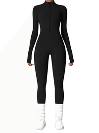 Thumbnail for Women's One-Piece Yoga Jumpsuit Leggings Long Sleeved Warm High Elastic Gym Bodysuit, Drestiny, Yoga Jumpsuit Women, Women's Yoga Romper, One Piece Yoga Outfit, Seamless Yoga Jumpsuit, United States, Canada, Australia, New Zealand, United Kingdom, S, M, L, XL, Jumpsuits, Bodysuits, Dark Blue, Cream, Black, Green, Brown, Coffee, Purple, Blue, Apricot, Navy, Grey, Long Sleeves, shopdrestiny.com