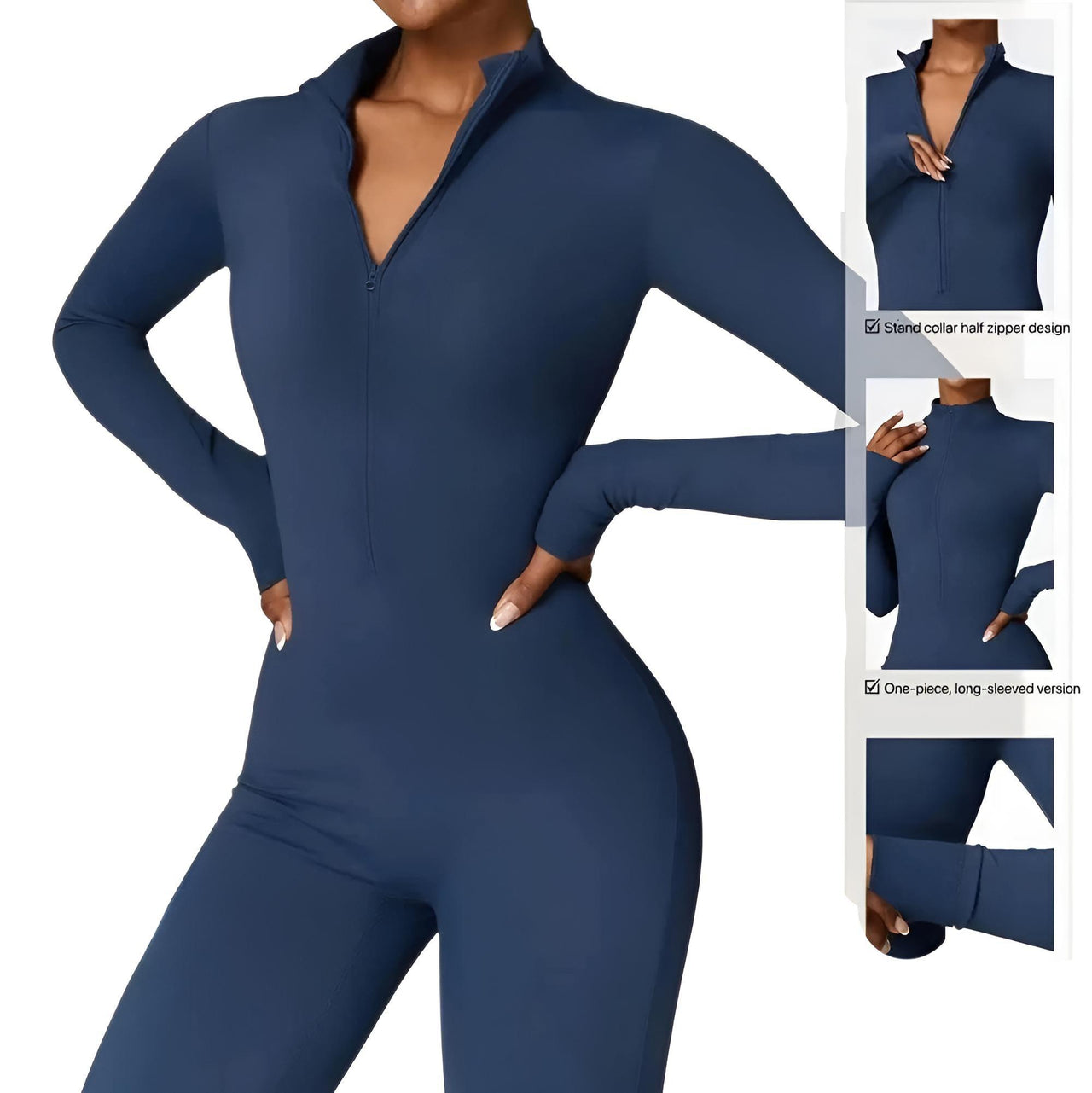 Women's One-Piece Yoga Jumpsuit Leggings Long Sleeved Warm High Elastic Gym Bodysuit, Drestiny, Yoga Jumpsuit Women, Women's Yoga Romper, One Piece Yoga Outfit, Seamless Yoga Jumpsuit, United States, Canada, Australia, New Zealand, United Kingdom, S, M, L, XL, Jumpsuits, Bodysuits, Dark Blue, Cream, Black, Green, Brown, Coffee, Purple, Blue, Apricot, Navy, Grey, Long Sleeves, shopdrestiny.com