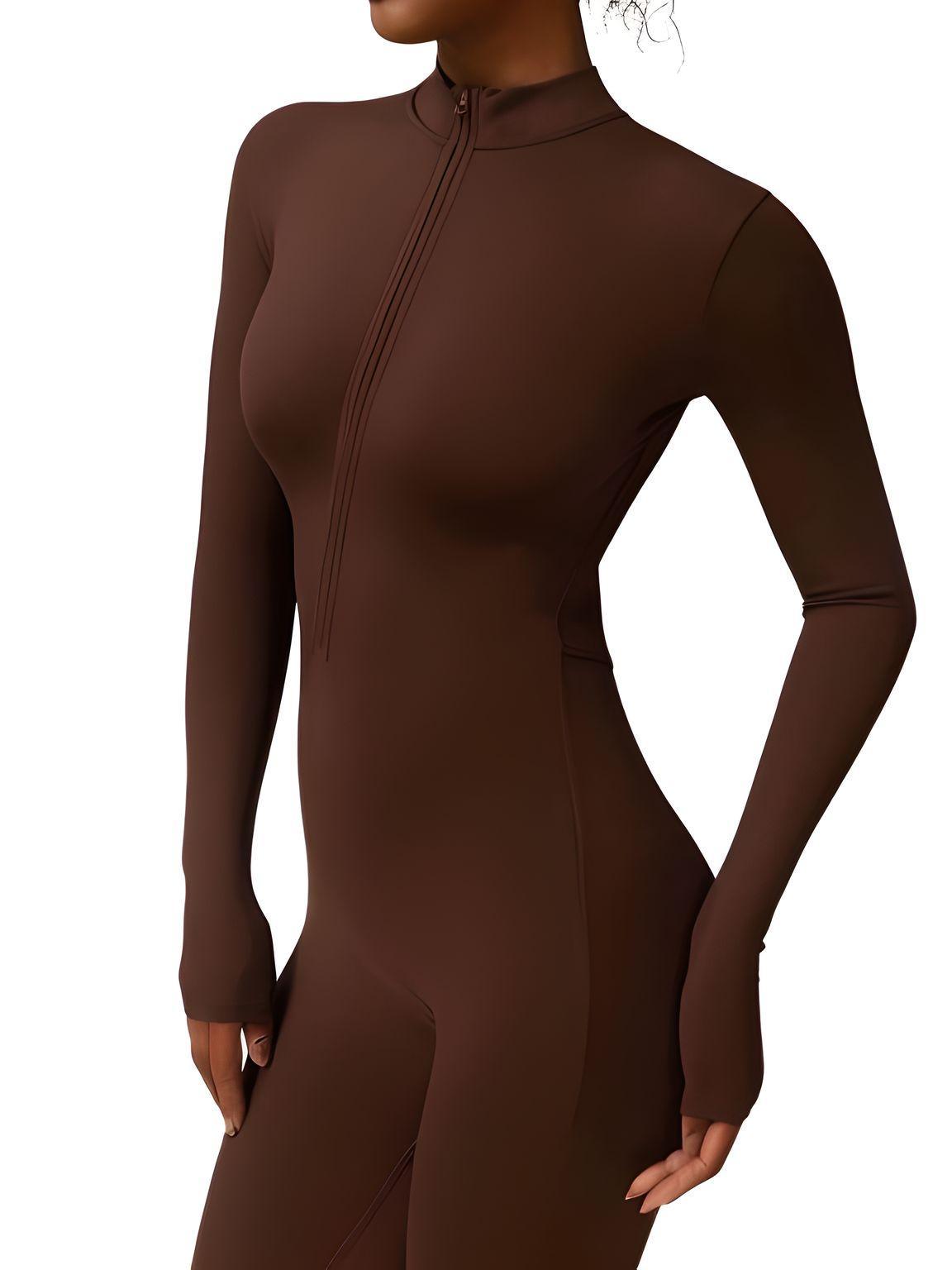 Women's One-Piece Yoga Jumpsuit Leggings Long Sleeved Warm High Elastic Gym Bodysuit, Drestiny, Yoga Jumpsuit Women, Women's Yoga Romper, One Piece Yoga Outfit, Seamless Yoga Jumpsuit, United States, Canada, Australia, New Zealand, United Kingdom, S, M, L, XL, Jumpsuits, Bodysuits, Dark Blue, Cream, Black, Green, Brown, Coffee, Purple, Blue, Apricot, Navy, Grey, Long Sleeves, shopdrestiny.com