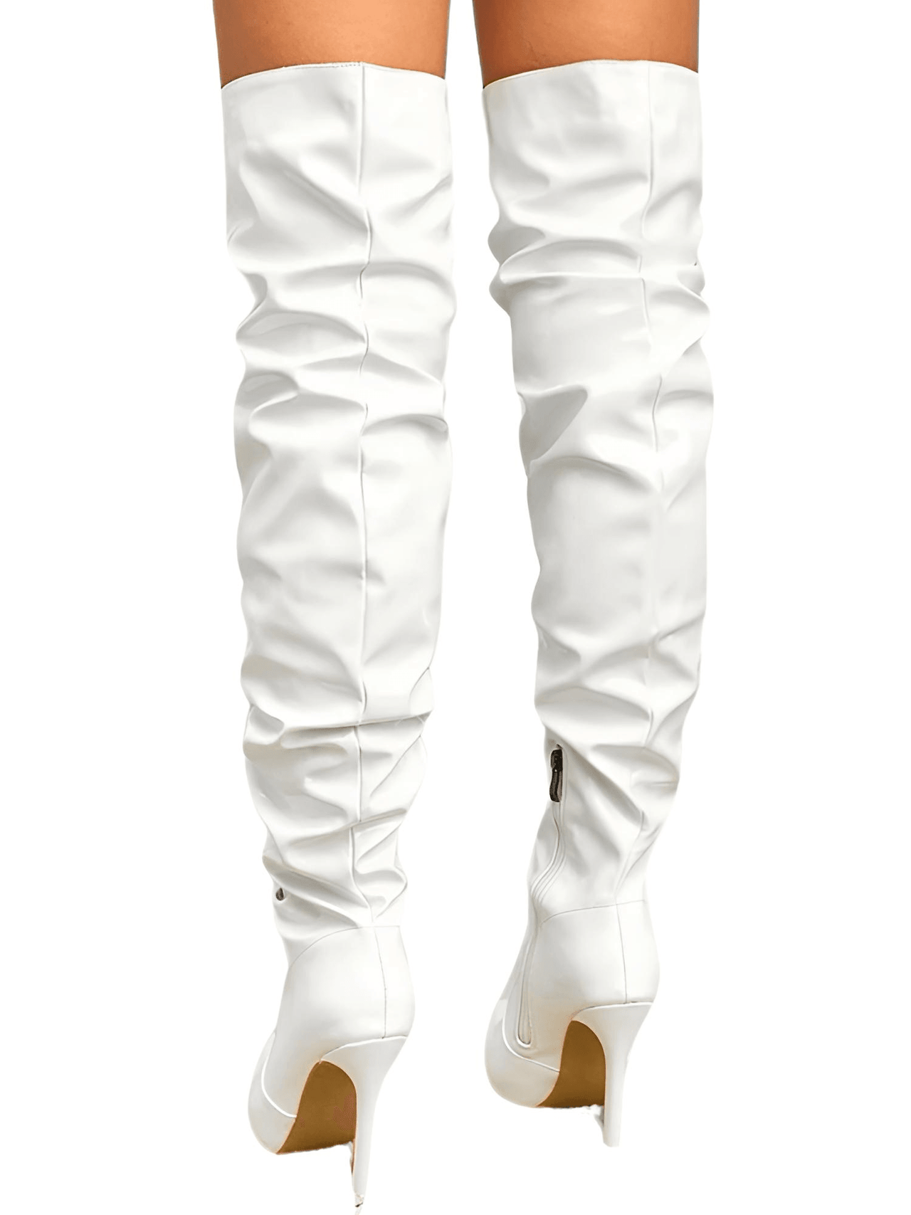 Women's Over The Knee Boots High Heels Patent Leather Solid Pointed Toe Stiletto Side Zipper, Drestiny, Black, Red, White, Apricot, 4, 5, 6, 7, 8, 9, 10, 11, United States, Australia, New Zealand, USA, leather thigh high boots, black leather thigh high boots, high heel leather thigh high boots, designer leather thigh high boots, Shopdrestiny.com