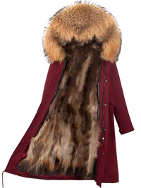 Thumbnail for Women's Long Real Fur Coat Parka Waterproof -, Coats & Jackets , Drestiny , 4XL, 5XL, 6XL, 7XL, Australia, Black, Brown, Canada, Coats, Dark Brown, Dark Red, Grey, L, Light Grey, M, New Zealand, Olive Green, Red, S, Tan, United Kingdom, United States, XL, XXL, XXXL , Drestiny , www.shopdrestiny.com