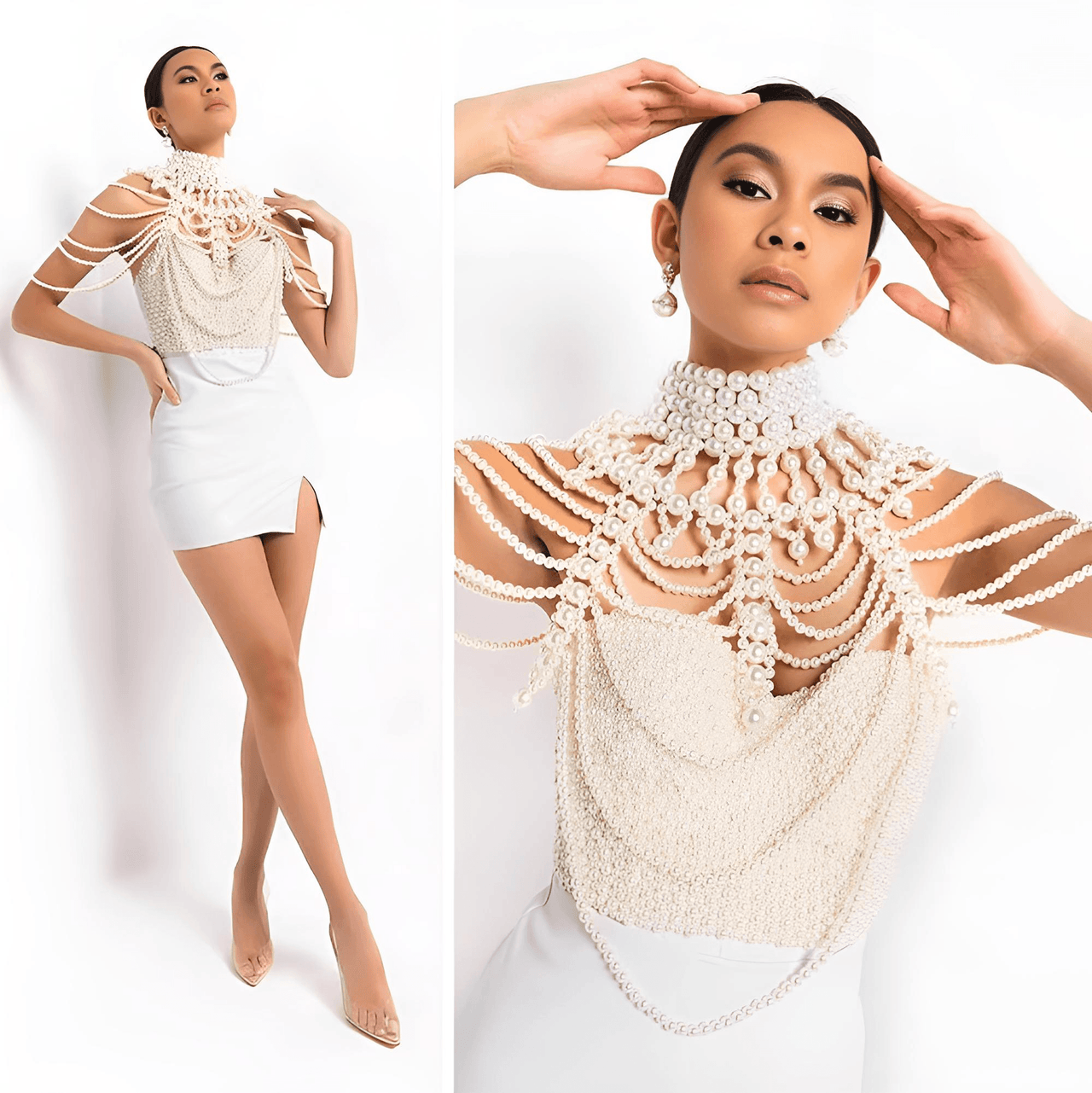 Women's Pearl Shawl -, Shawl , Drestiny , Australia, Black, Blue, Canada, FR, Gold, New Zealand, Pink, Motely, Shawls, Silver, United Kingdom, United States, White , Drestiny , www.shopdrestiny.com