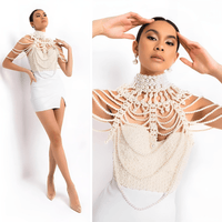 Thumbnail for Women's Pearl Shawl -, Shawl , Drestiny , Australia, Black, Blue, Canada, FR, Gold, New Zealand, Pink, Motely, Shawls, Silver, United Kingdom, United States, White , Drestiny , www.shopdrestiny.com