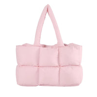 Thumbnail for Pink puffer tote bag on a white background