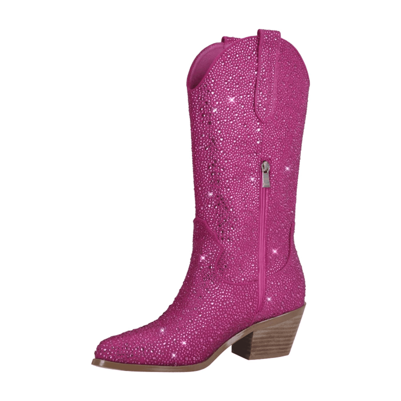 Women's Rhinestone Cowgirl Boots Side Zipper Knee High Boots Rhinestone Booties Glitter Bling Shiny Western Pointed Toe Block Heel Boots, Drestiny, United States, Boots, Heels, Cowirl Boots, USA, Australia, Canada, New Zealand, United Kingdom, UK, 5, 6, 7, 8, 9, 10, 11, 12, 13, 14, 15, Grey, Pink, Black-Red, Black, Pink-White, Green, Blue, White-Silver, rhinestone cowboy boots women, sparkly cowboy boots, rhinestone cowgirl boots, crystal cowboy boots, rhinestone embellished cowboy boots,shopdrestiny.com