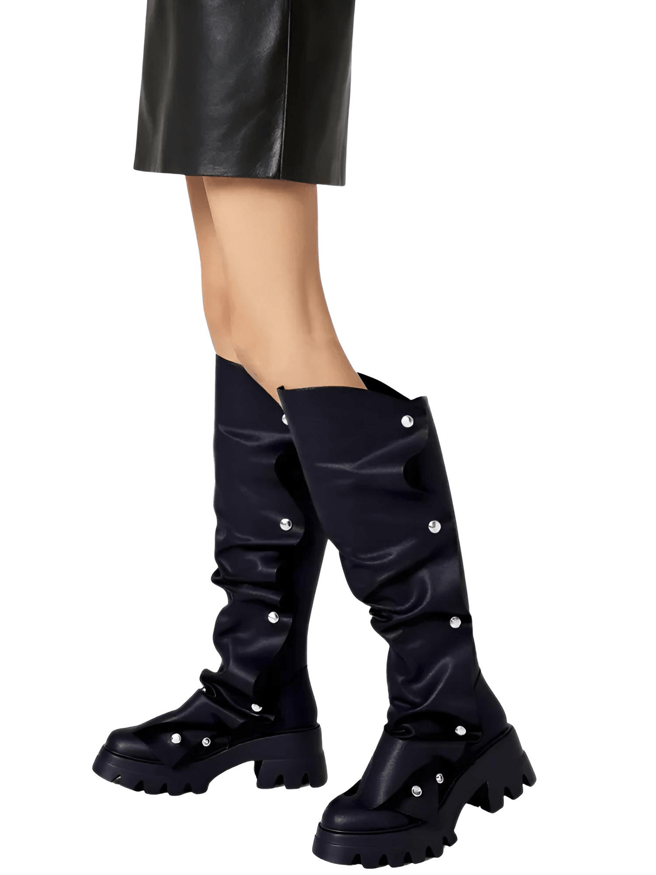 Women's Platform Fold Over Boots Block Heel Round Toe Pull on Fashion Mid-Calf Female Boots, Drestiny, Platform Boots Women, Chunky Platform Boots, Black Platform Boots, Platform Boot Outfit Ideas, United States, USA, Canada, Australia, New Zealand, United Kingdom, UK, Red, Orange, Brown, Black, Metallic Blue, White, Metallic Gold, 5, 6, 7, 8, 9, 9.5, 10, 11, 12, 13, 14, 15, shopdrestiny.com